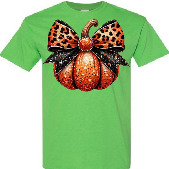 Halloween- Orange and Black Pumpkin Graphic Tee - Picture 2 of 2
